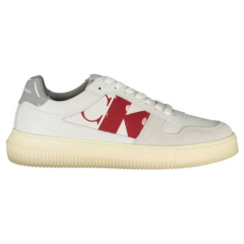 Calvin Klein Sleek White Lace-Up Sneakers with Contrast Details, theFeinheit