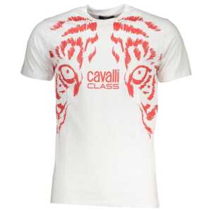 Cavalli Class White Cotton T-Shirt