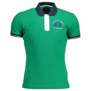 La Martina Green Cotton Men Polo Shirt