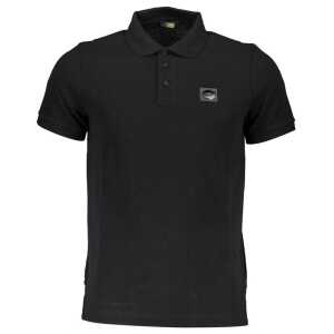 Cavalli Class Black Cotton Men Polo Shirt