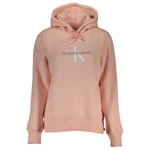 Calvin Klein Chic Pink Fleece Hooded Sweatshirt with Logo Embroidery
