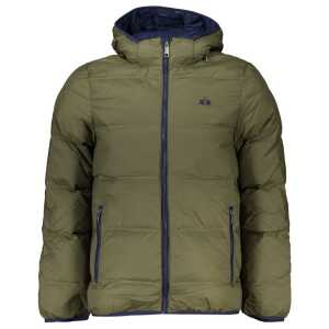 La Martina Elegant Green Hooded Jacket with Contrast Details