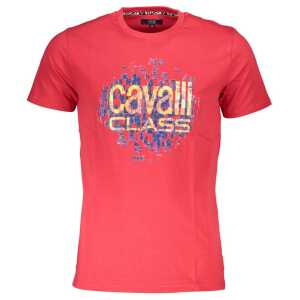 Cavalli Class Red Cotton Men T-Shirt