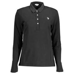 U.S. POLO ASSN. Black Cotton Women Polo Shirt