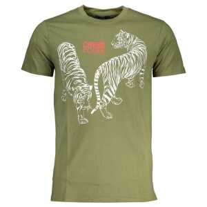 Cavalli Class Green Cotton T-Shirt
