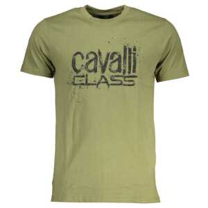 Cavalli Class Green Cotton T-Shirt