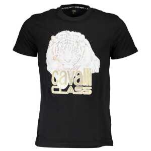 Cavalli Class Black Cotton Men T-Shirt