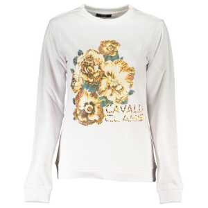 Cavalli Class White Cotton Sweater