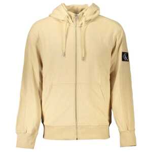 Calvin Klein Elegant Beige Zip Hooded Sweatshirt