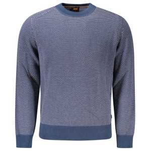 Hugo Boss Blue Cotton Men Sweater