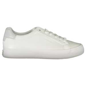Calvin Klein Elegant White Sneakers with Contrast Detailing
