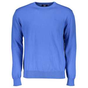 La Martina Blue Cotton Men Sweater
