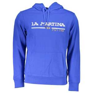 La Martina Blue Cotton Men Sweater