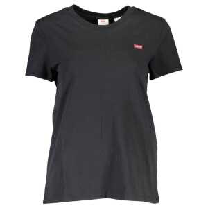 Levi's Black Cotton Women T-Shirt