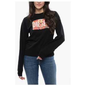 Diesel RED TAG Cotton F-REGGY-POFF Crew-neck Sweatshirt with Fronta