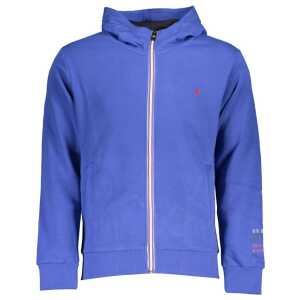 U.S. Grand Polo Chic Blue Hooded Fleece Sweatshirt with Embroidery