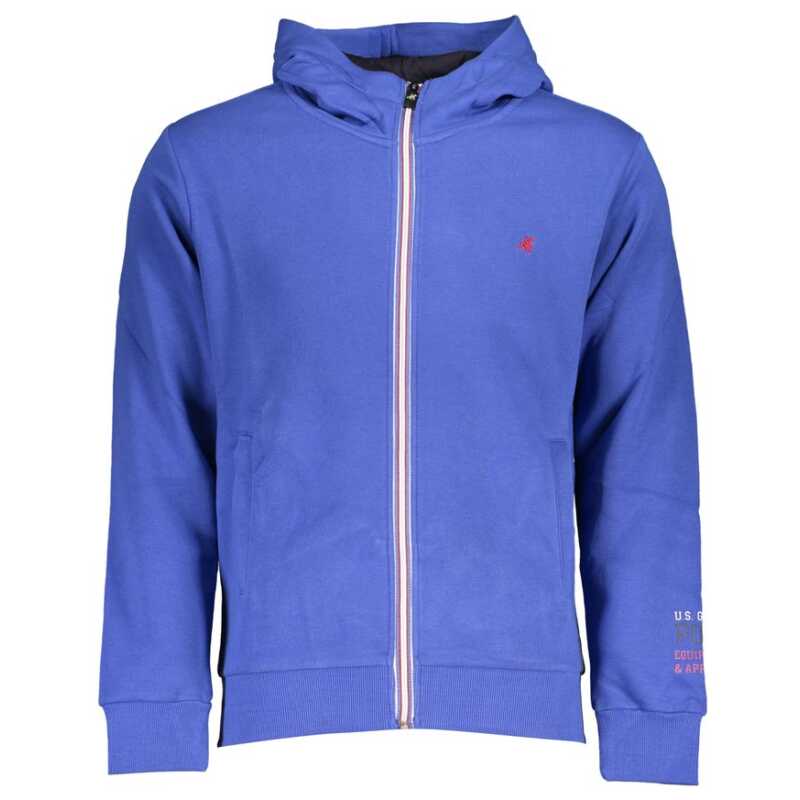 U.S. Grand Polo Chic Blue Hooded Fleece Sweatshirt with Embroidery, theFeinheit