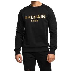 Balmain Black Cotton Sweater