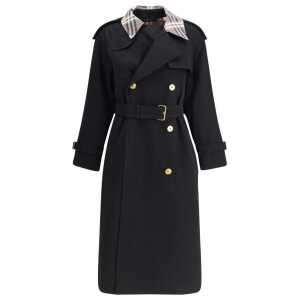 Burberry Castleford long Trench Coat with Check collar