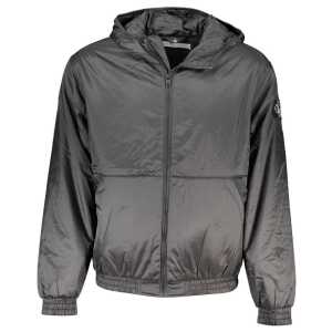 Calvin Klein Sleek Black Hooded Jacket with Contrast Detail