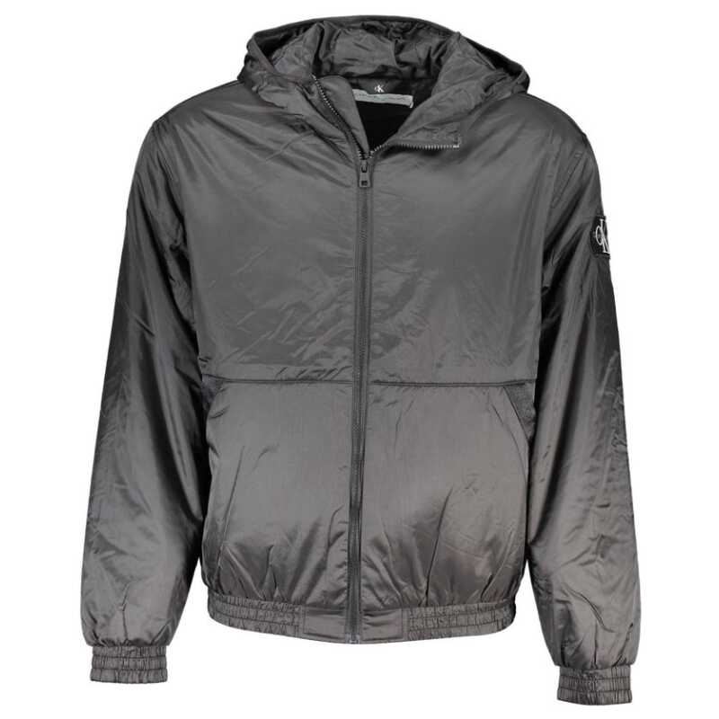 Calvin Klein Sleek Black Hooded Jacket with Contrast Detail, theFeinheit