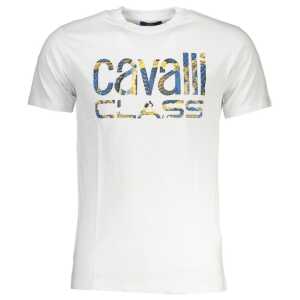 Cavalli Class White Cotton T-Shirt