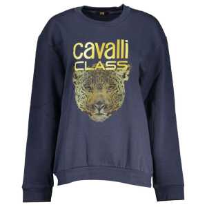 Cavalli Class Elegant Blue Fleece Crew Neck Sweatshirt