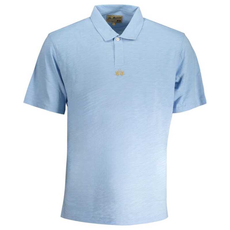 La Martina Light Blue Cotton Men Polo Shirt, theFeinheit