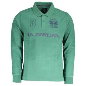 La Martina Green Cotton Men Polo Shirt