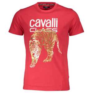 Cavalli Class Red Cotton Men T-Shirt