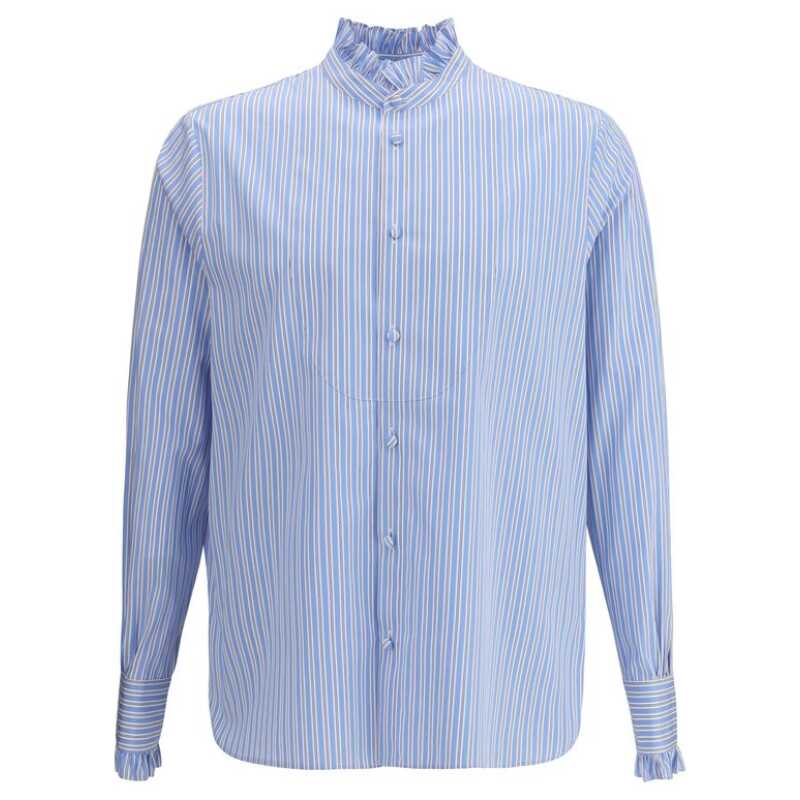 Valentino Striped plastron and ruffle Shirt, theFeinheit