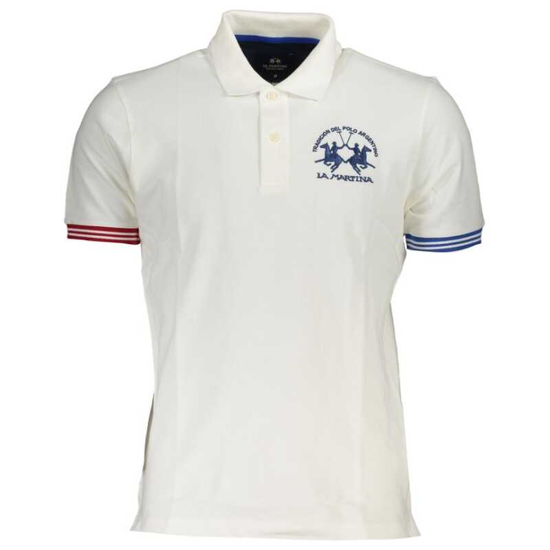 La Martina Elegant White Polo with Contrast Details, theFeinheit