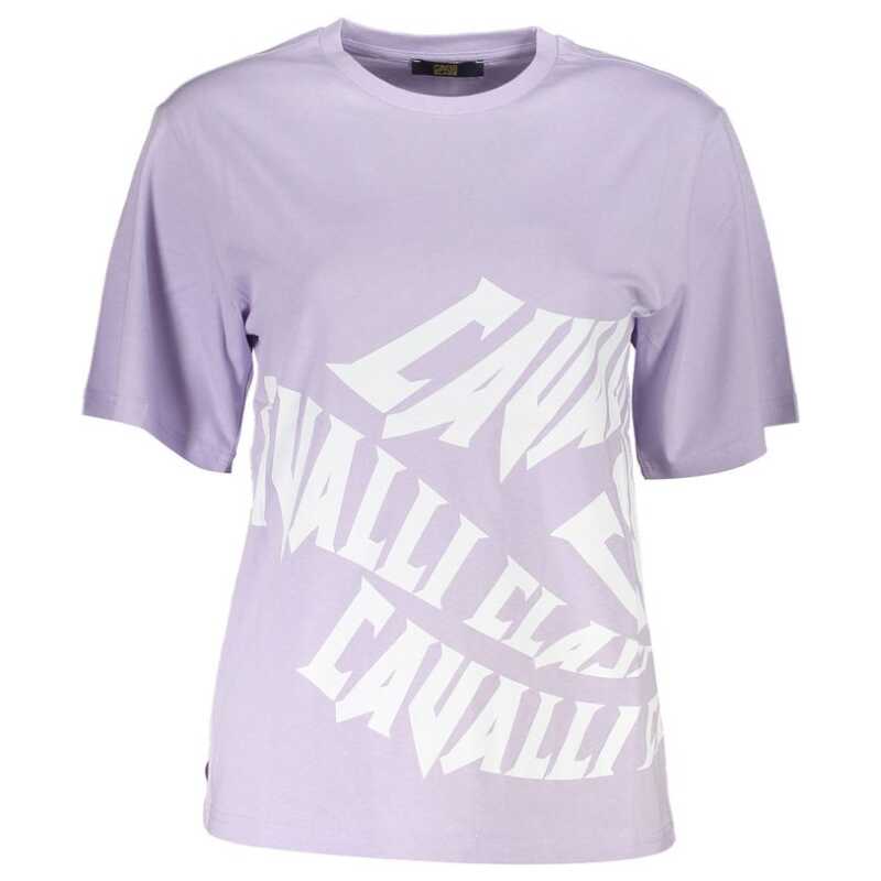 Cavalli Class Purple Cotton Women T-Shirt, theFeinheit