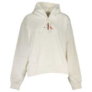 Calvin Klein Chic White Fleece Hooded Sweatshirt
