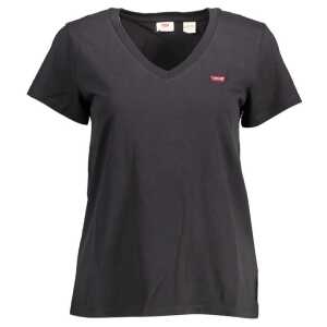 Levi's Black Cotton Women T-Shirt