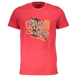 Cavalli Class Red Cotton Men T-Shirt