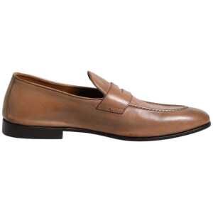 Brunello Cucinelli Brown Leather Loafer Dress Formal Shoes