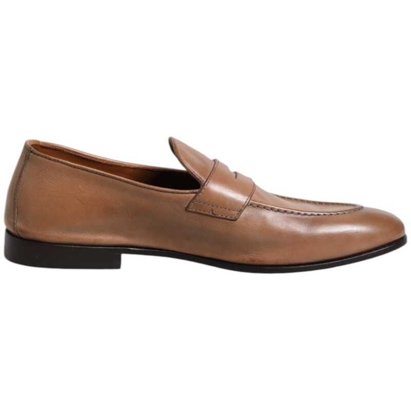 Brunello Cucinelli Brown Leather Loafer Dress Formal Shoes, theFeinheit