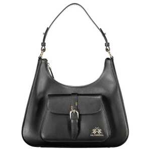 La Martina Black Leather Women Handbag
