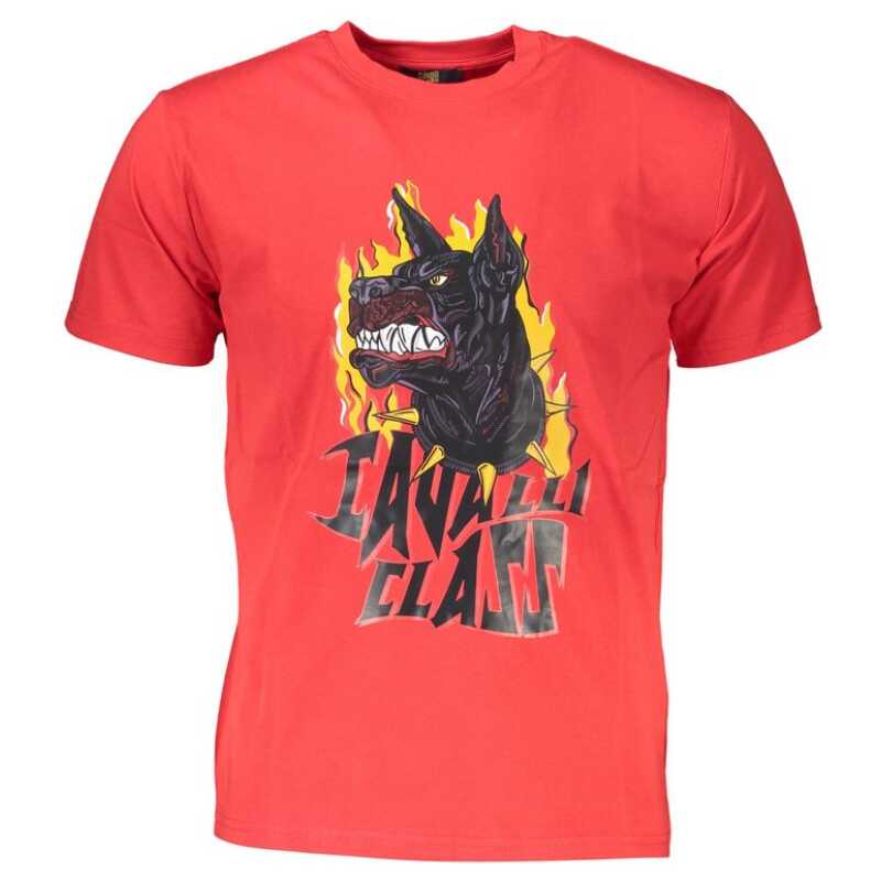 Cavalli Class Red Cotton Men T-Shirt, theFeinheit
