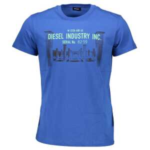 Diesel Blue Cotton Men T-Shirt