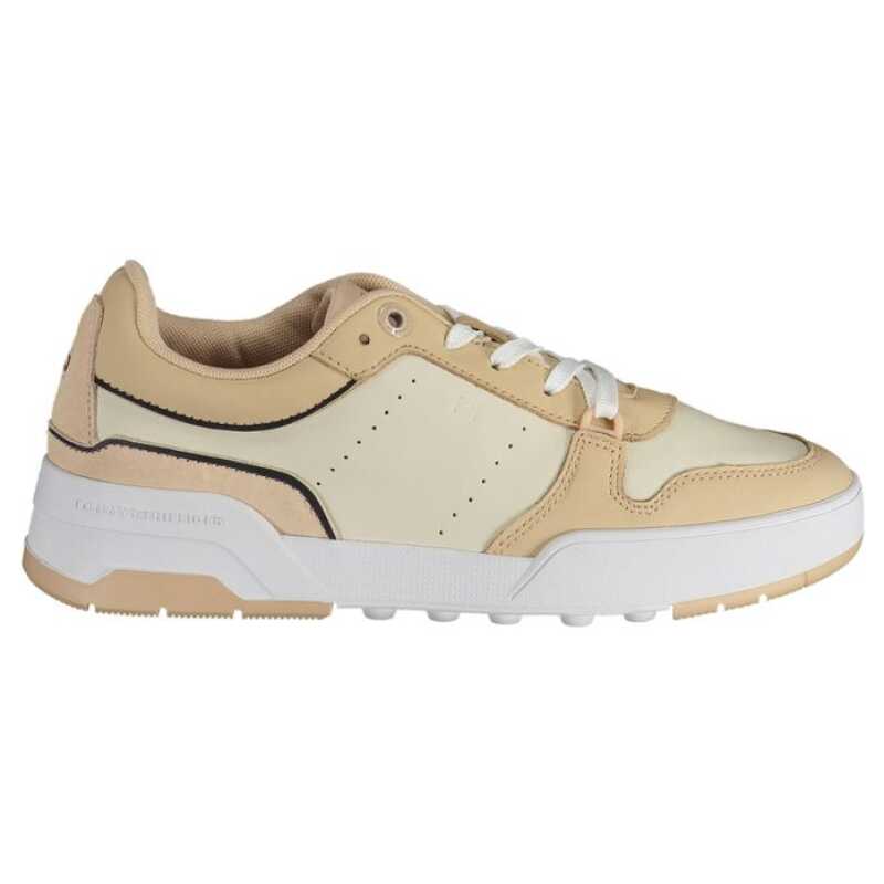 Tommy Hilfiger Beige Leather Women Sneaker, theFeinheit