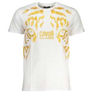 Cavalli Class White Cotton T-Shirt