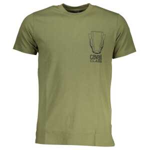 Cavalli Class Green Cotton T-Shirt