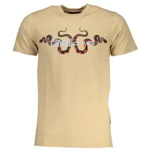 Cavalli Class Beige Cotton T-Shirt