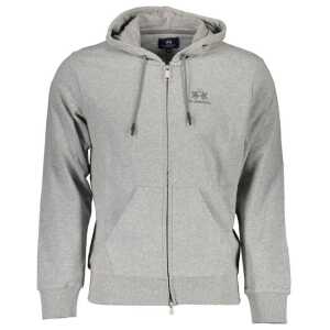 La Martina Brown Cotton Men Sweater Hoodie