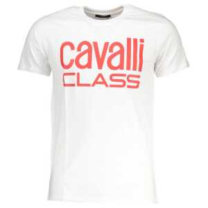Cavalli Class White Cotton T-Shirt
