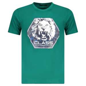Cavalli Class Green Cotton T-Shirt