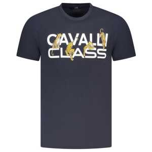 Cavalli Class Blue Cotton Men T-Shirt