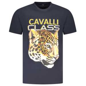 Cavalli Class Blue Cotton Men T-Shirt